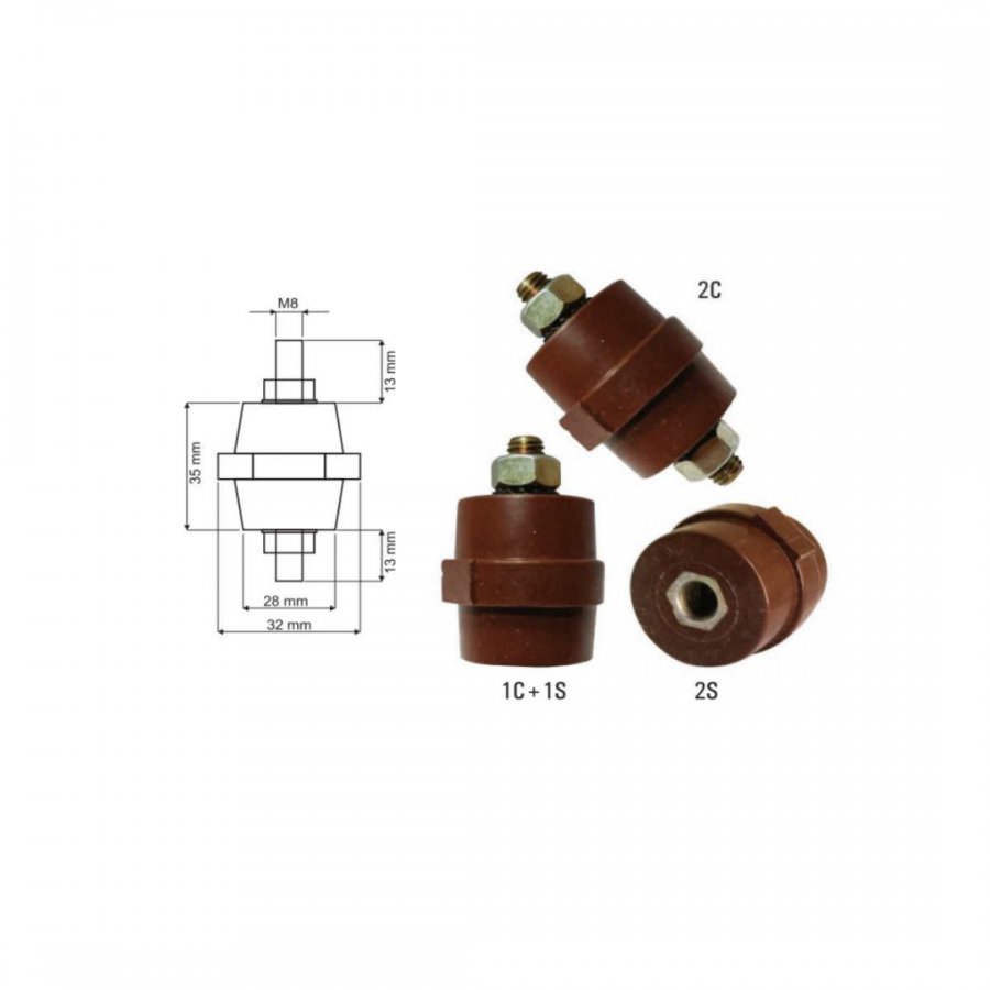 M8 ORTA BOY FIÇI İZOLATÖR 35mm